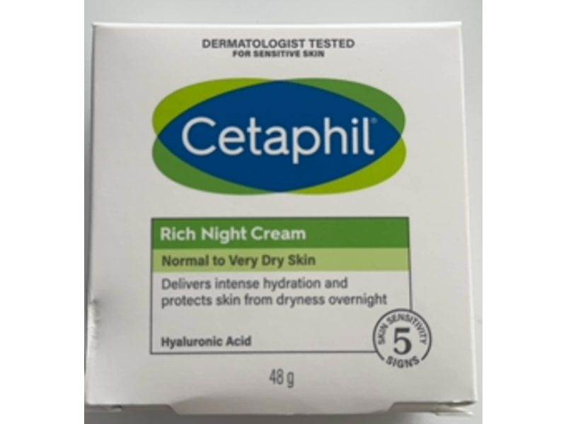 Cetaphil Face Rich Night Cream, Normal To Very Dry Skin, 48 g