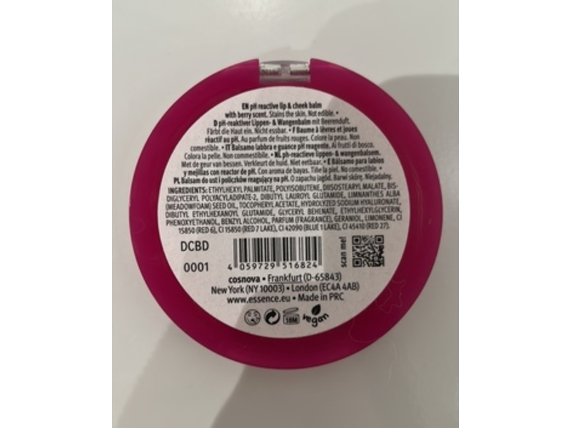 Essence Tinted Lip & Cheek Balm, Juicy Berry, 0.10 oz/3 g