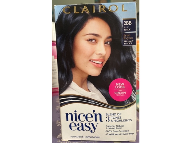 Clairol Nice'n Easy Permanent Hair Color, 2BB Blue Black, 1 Application
