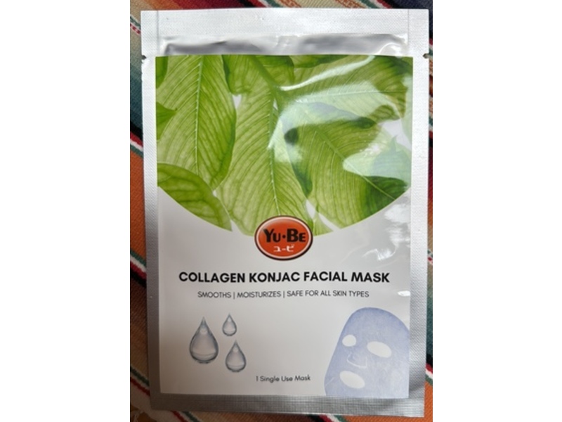 Yu-Be Firming Facial Mask, Collagen Konjac, Pack Of 3