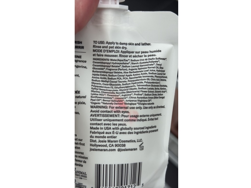 Josie Maran Hydrating Body Wash, Topless Tangerine, 2 fl oz/60 mL