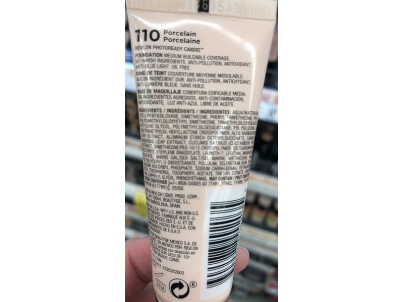 Revlon Photo Ready Candid Natural Finish Anti-Pollution Foundation, 110 Porcelain, 0.75 fl oz/22 mL