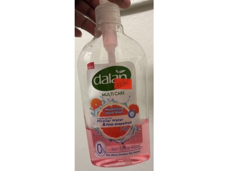 Dalan Moisturizing Hand Wash, Micellar Water & Pink Grapefruit, 13.5 fl oz/400 mL, Pack Of 3