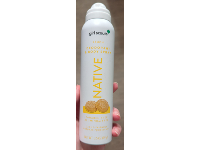 Native Girl Scouts Deodorant & Body Spray, Lemon, 3.5 oz/99 g