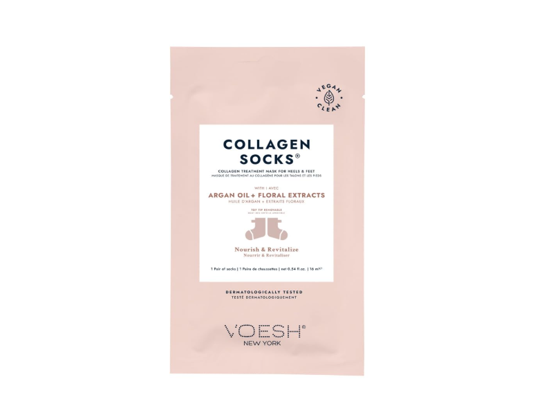 VOESH New York Collagen Socks, Argan Oil + Floral Extracts, 0.54 fl oz/16 mL, 1 Pair