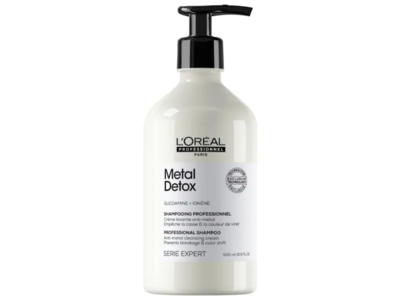 L'Oreal Professionnel Paris Metal Detox Professional Shampoo, Glicoamine + Ionene, 16.9 fl oz/500 mL