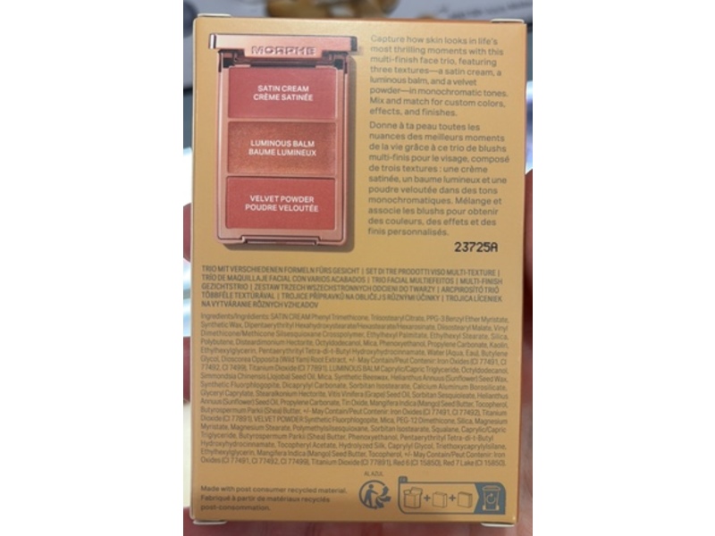 Morphe Cheek Thrills Multi-Finish Face Trio, Cabana Club, 0.38 oz/10.8 g