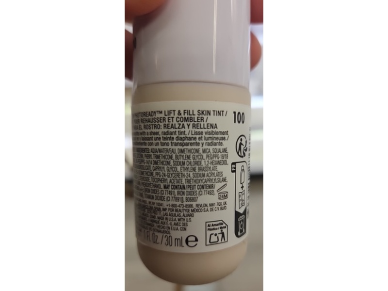 Revlon PhotoReady Lift + Fill Skin Tint, 100, 1 fl oz/30 mL