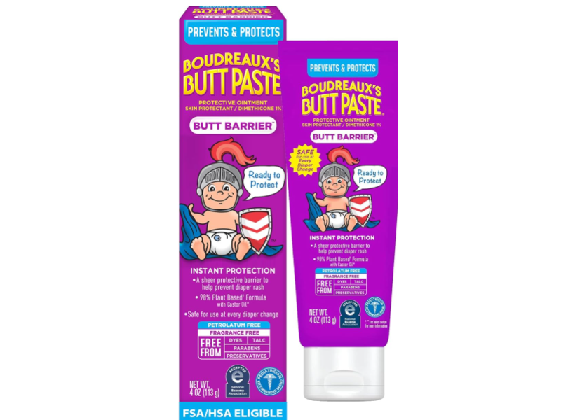 Boudreaux’s Butt Barrier Paste, Fragrance Free, 4 oz/113 g