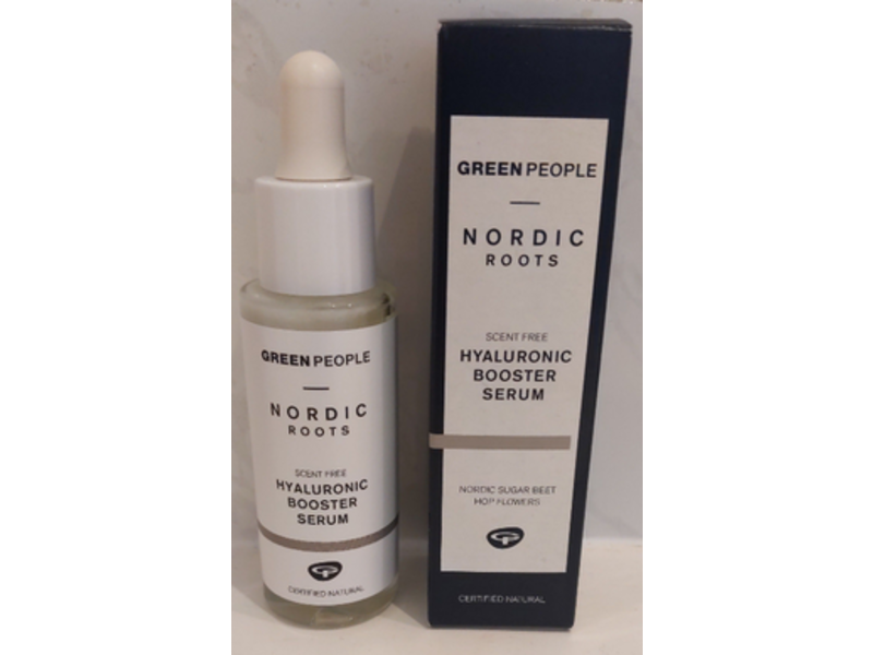 Green People Nordic Roots Hyaluronic Booster Serum, Scent Free, 0.98 fl oz/28 ml