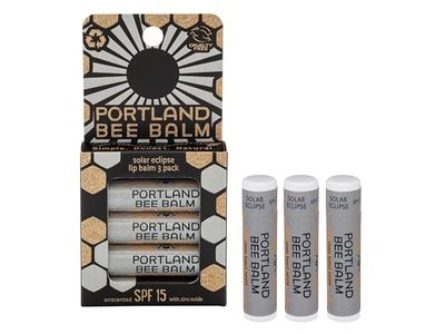 Portland Bee Balm Solar Eclipse Lip Balm, Unscented, SPF 15, 0.15 oz/4.2 g