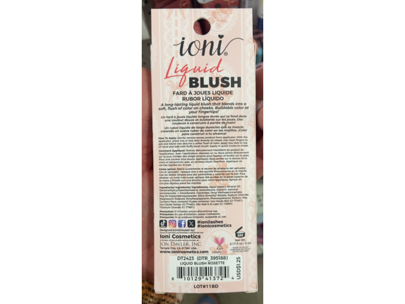 Ioni Liquid Blush, Rosette, 0.17 fl oz/5 mL