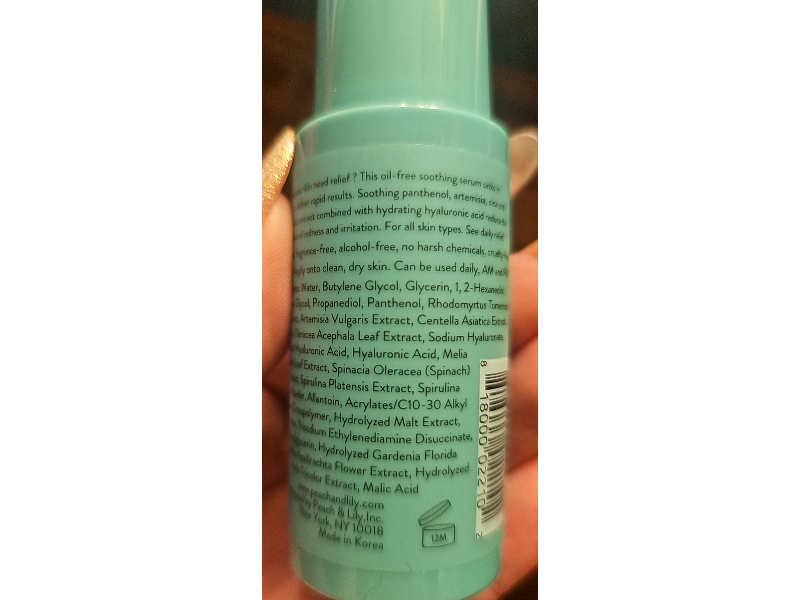 Peach & Lily Peach Slices Redness Relief Soothing Serum, Panthenol & Rhodomyrtus, 1.01 fl oz/30 mL