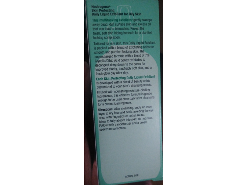 Neutrogena Skin Perfecting Daily Liquid Facial Exfoliant, Oily Skin, 4 fl oz/118 mL