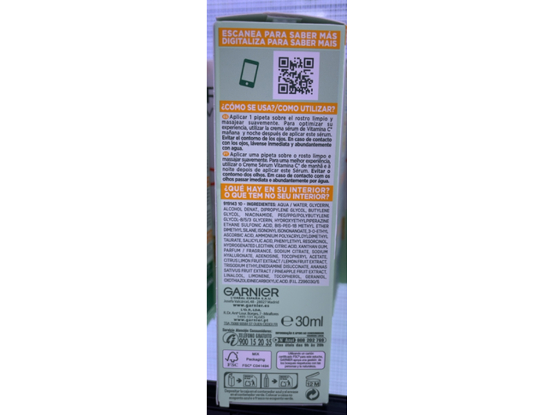 Garnier Serum Antimanchas, Vitamina C, 30 mL