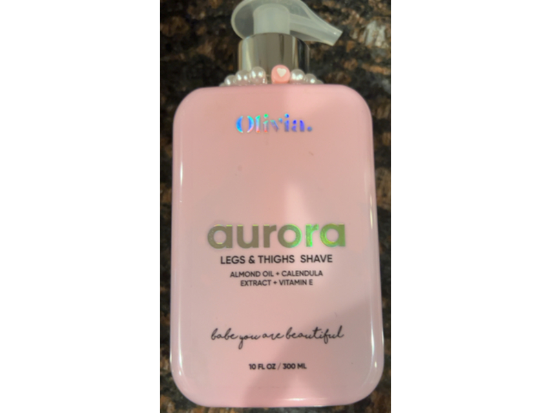 Olivia Aurora Legs & Thighs Shave, Almond Oil + Calenula Extract + Vitamin E, 10 fl oz/300 mL