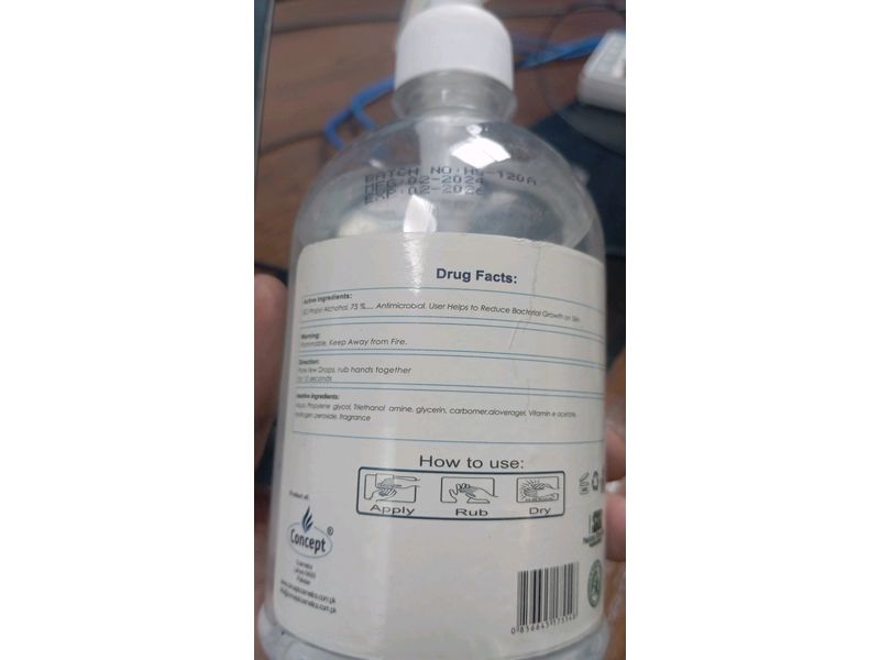 Concept Hand Sanitizer Gel, 16.9 fl oz/500 mL