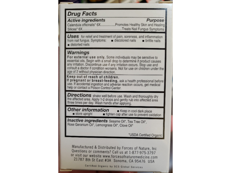 Forces Of Nature Nail Fungus Organic Plant Medicine, 0.37 fl oz/11 mL