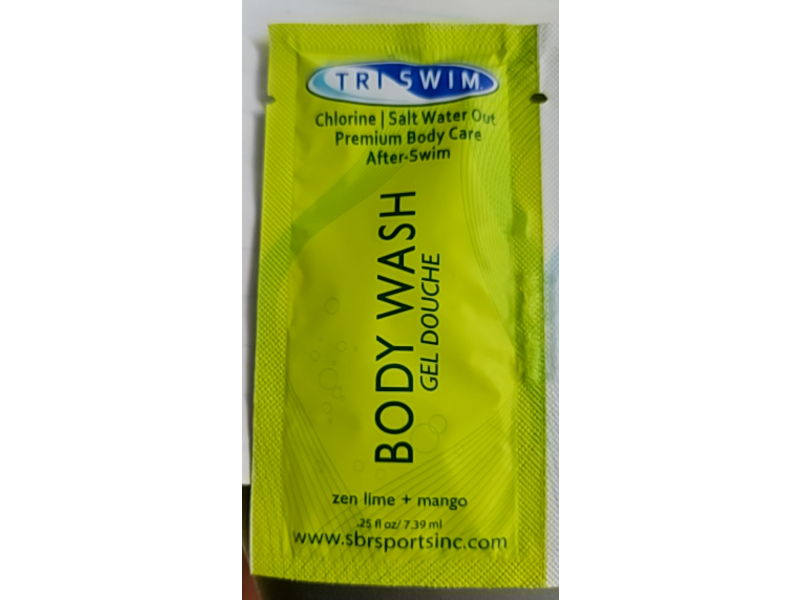 Sbr Sports Tri Swim After-Swim Body Wash, Zen Lime + Mango, 0.25 fl oz/7.39 mL