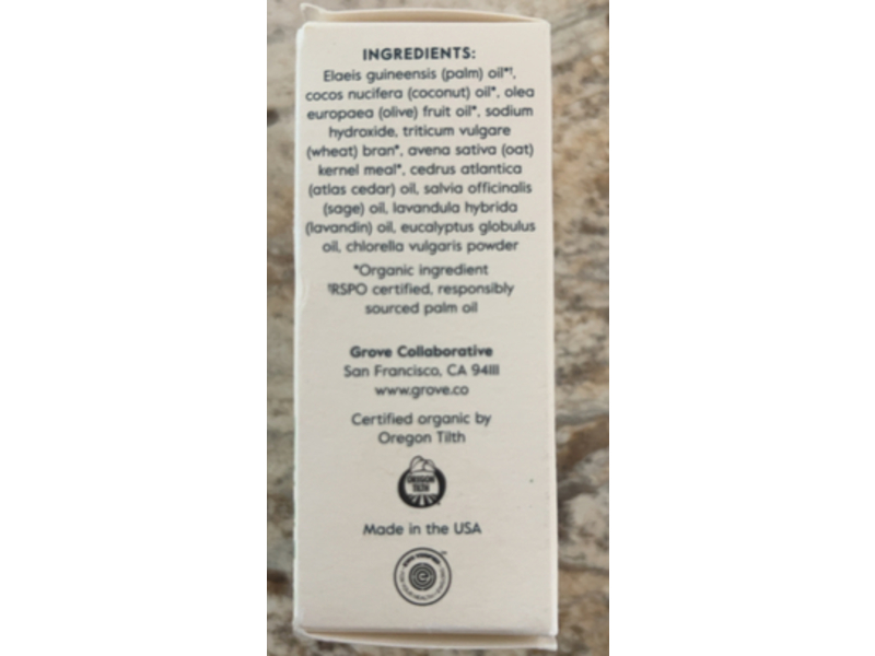 Grove Hand Crafted Soap Bar, Oatmeal & Olive Oil, 4 oz/113 g