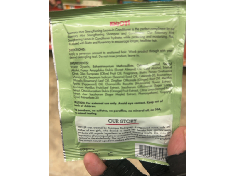 Mielle Strengthening Leave-In Conditioner, Rosemary Mint Blend, 1.75 fl oz/52 mL, Pack Of 3