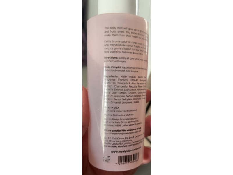 Maelys Get-Wild Body Mist, 3.38 fl oz/100 mL