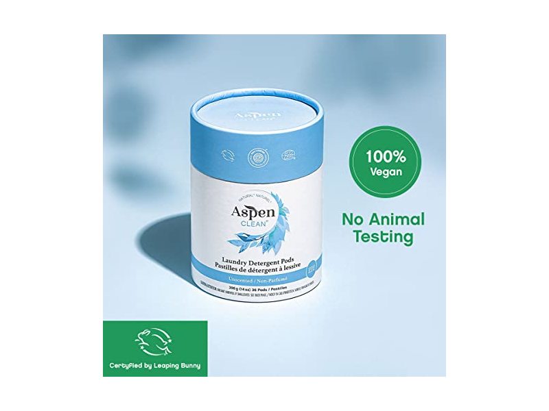 Aspen Clean Unscented Laundry Pods, 36 Count, Sensitive Skin, Hypoallergenic
