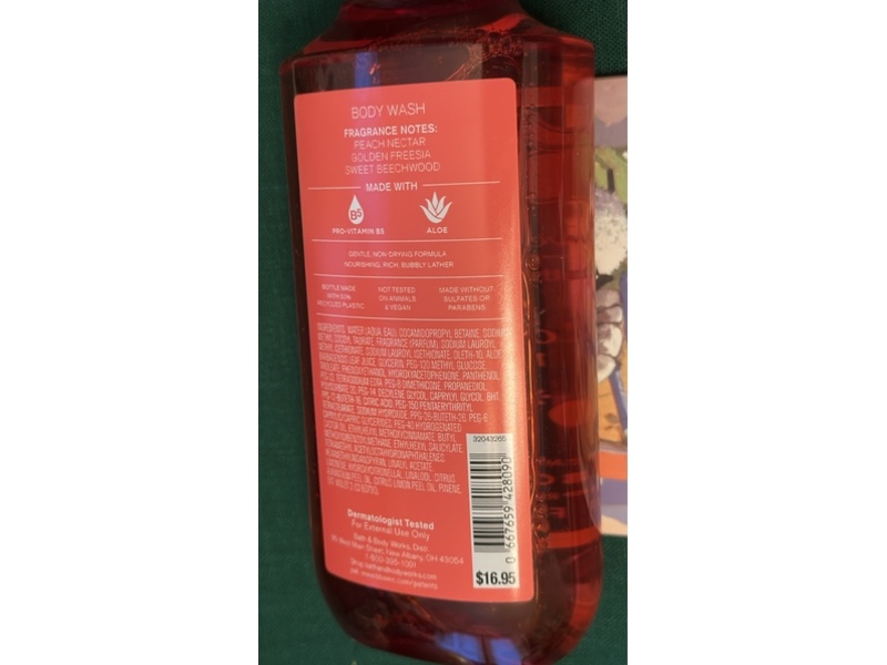 Bath & Body Works x Vera Bradley Body Wash, Peach Blossom & Nectar, 10 fl oz/295 mL