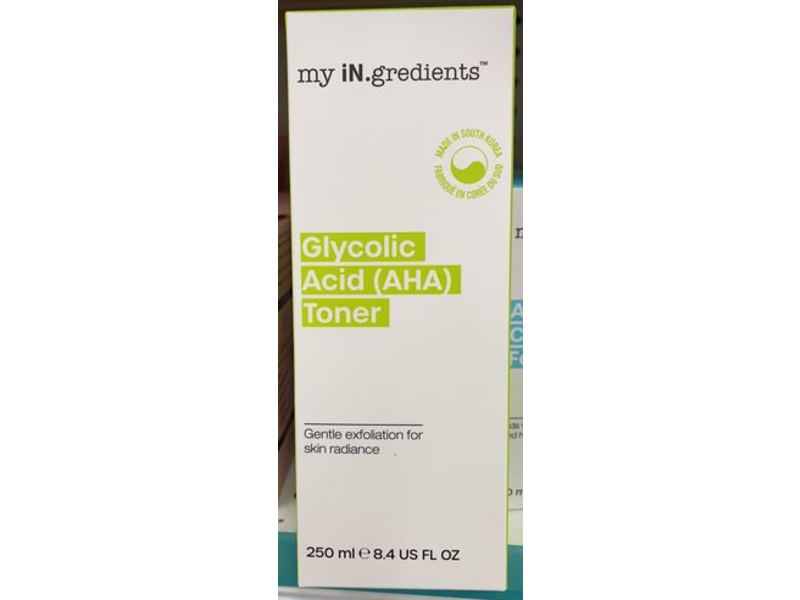 my iN.gredients Glycolic Acid (AHA) Toner, 8.4 fl oz/250 mL