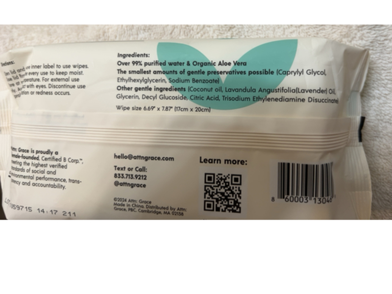 Attn: Grace Flushable Wet Wipes, 60 Count