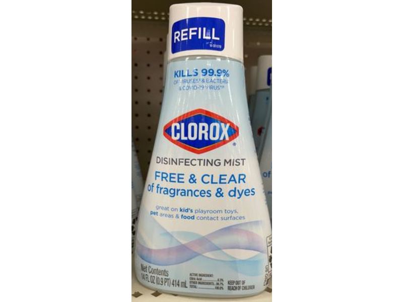 Clorox Disinfecting Mist, Free & Clear, 14 fl oz/414 mL