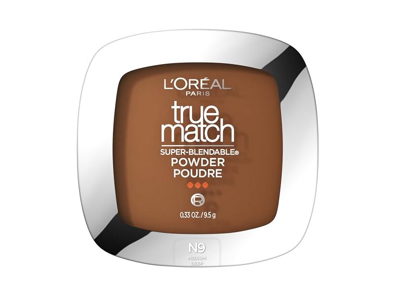 L'Oreal Paris True Match Super Blendable Powder Foundation, N9 Medium Deep, 0.33 oz/3.5 g