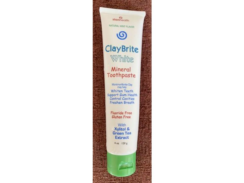 Clay Brite White Mineral Toothpaste, Natural Mint Flavor, 4 oz/120 g