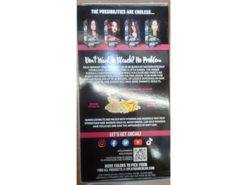 Splat Semi-Permanent Hair Color, Midnight Magenta, 1 Application