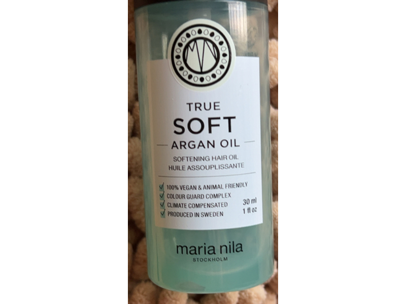 Maria Nila True Softening Oil, Argan Oil, 1.0 fl oz/ 30 mL