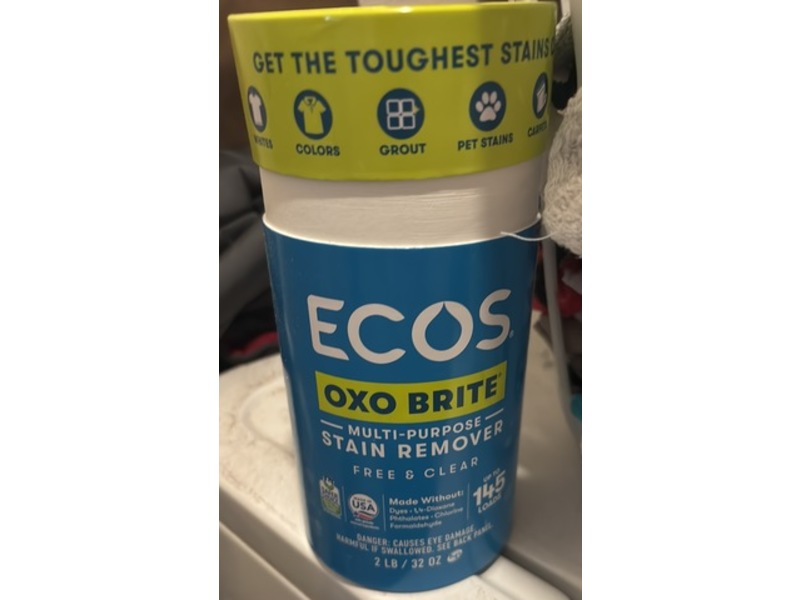 Ecos Oxo Brite Multi-Purpose Stain Remover, Free & Clear, 145 Loads, 32 oz
