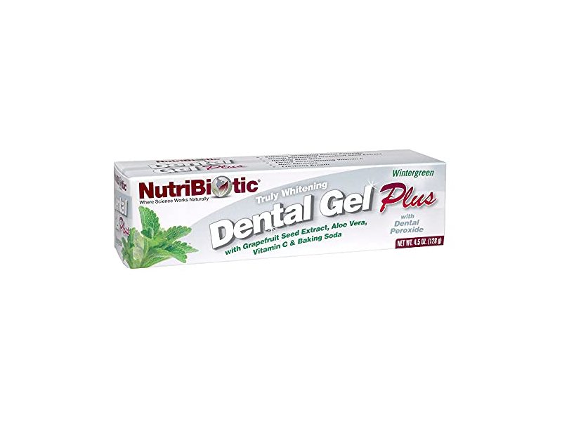 NutriBiotic Truly Whitening Dental Gel Plus, Wintergreen, 4.5 oz/128 g