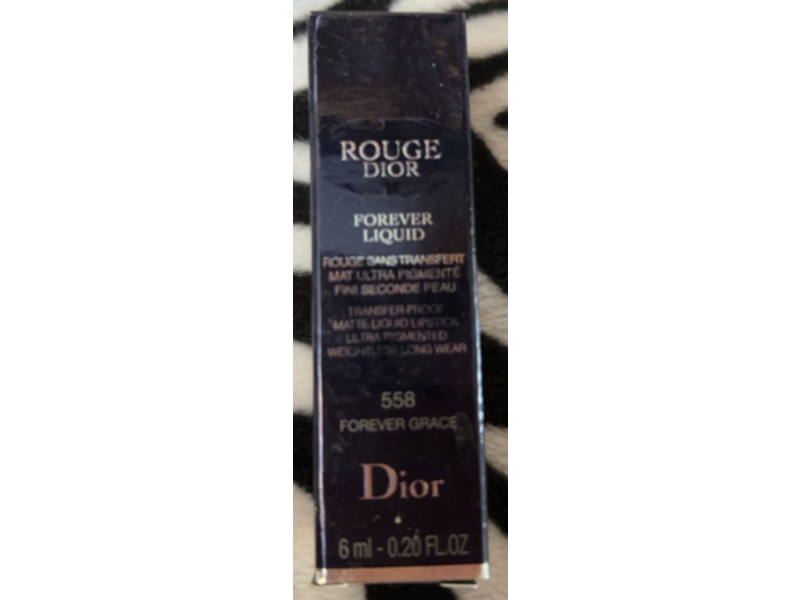 Dior Rouge Forever Liquid Transfer - Proof Matte Liquid Lipstick, 558 Forever Grace, 0.20 fl oz/6 mL