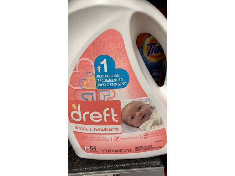 Dreft Baby Detergent, Stage 1 Newborn, 64 Loads, 92 fl oz/2.72 L