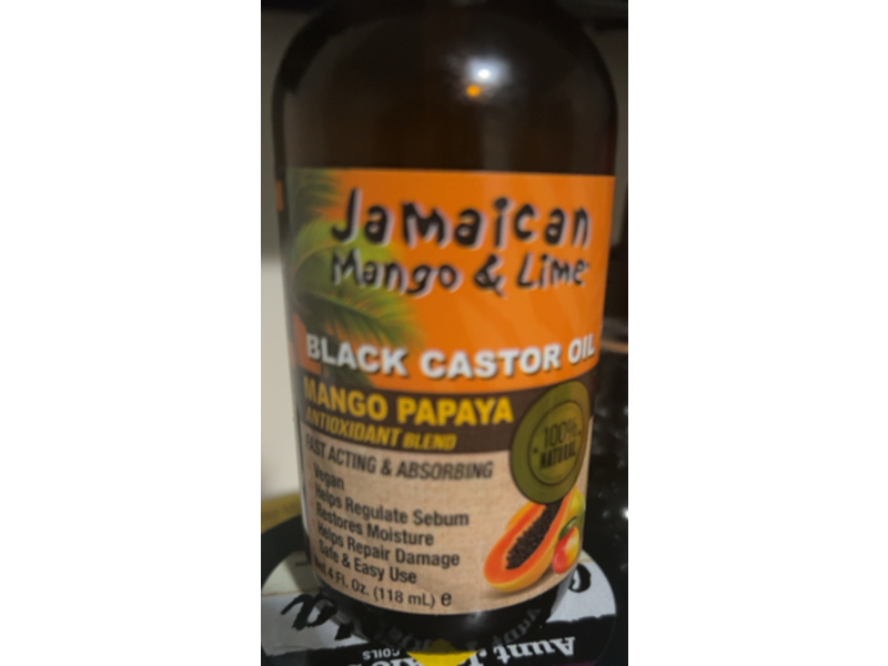 Jamaican Mango & Lime Black Castor Oil, Mango Papaya, 4 fl oz/118 mL