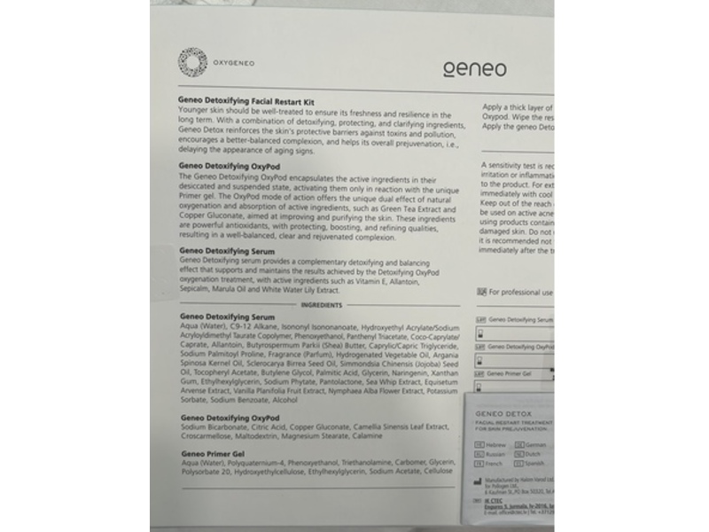 Geneo Detox Detoxifying Facial Restart Kit