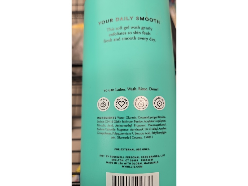 Bielle Exfoliate Sea Salt + Glycolic Acid Buffing Body Wash, Salty Ocean Floral Scent, 18 fl oz