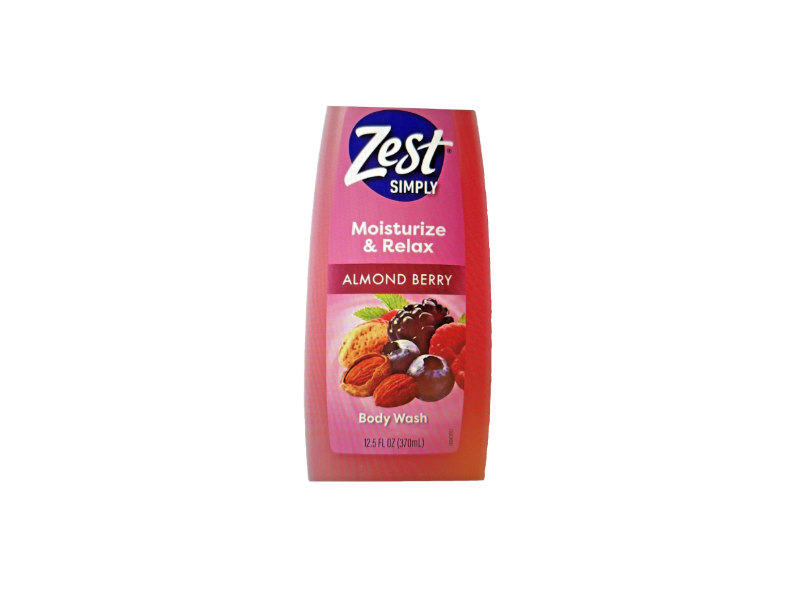 Zest Simply Moisturize & Relax Body Wash, Almond Berry, 12.5 fl oz/370 mL