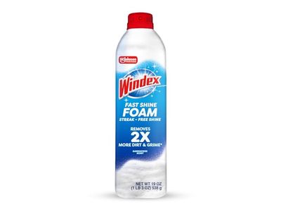 Windex Fast Shine Foam Glass Cleaner, Rainshower Scent, 19 oz/538 g
