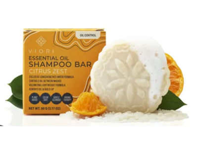 Viori Essential Oil Shampoo Bar, Citrus Zest, 3.17 oz/90 g