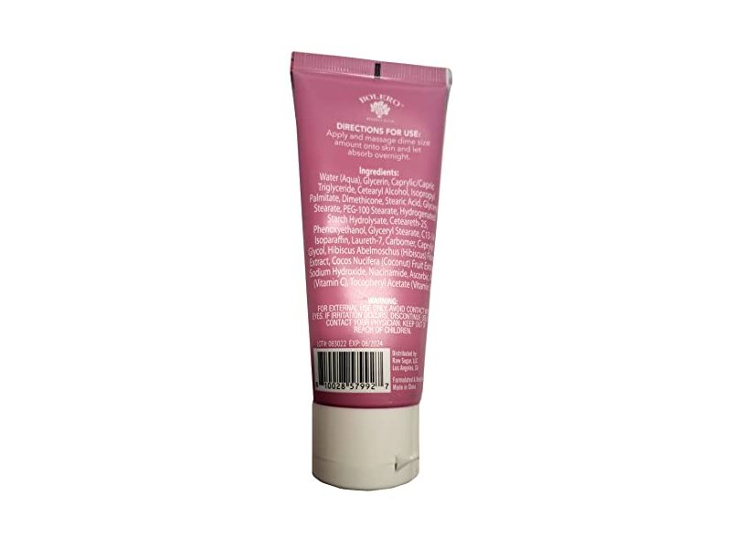 Bolero Hydrating Night Cream, Hibiscus Flower & Coconut ,2.5 fl oz/73.9mL