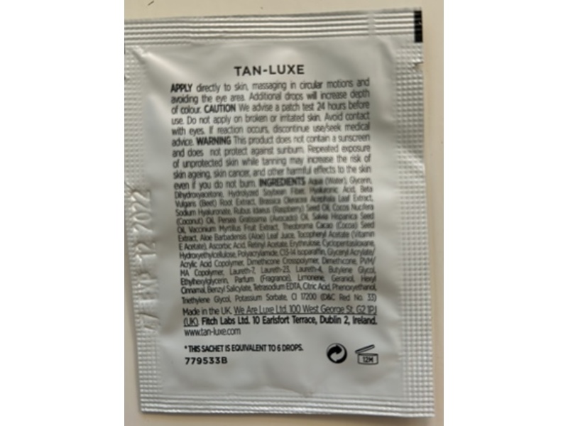 Tan-Luxe Super Glow Hyaluronic Self-Tan Serum, 0.02 fl oz/0.7 mL