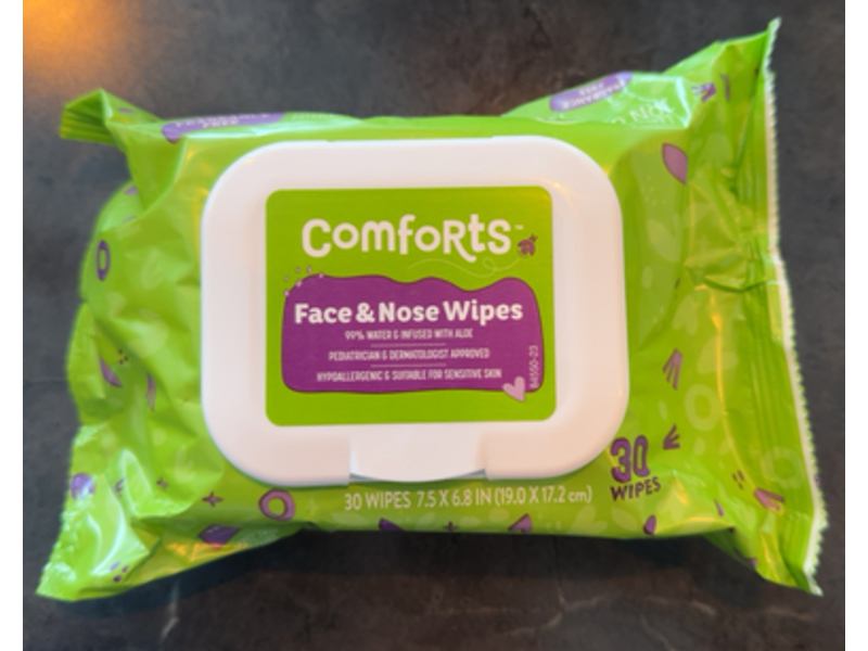 Comforts Face & Nose Wipes, 30 Count