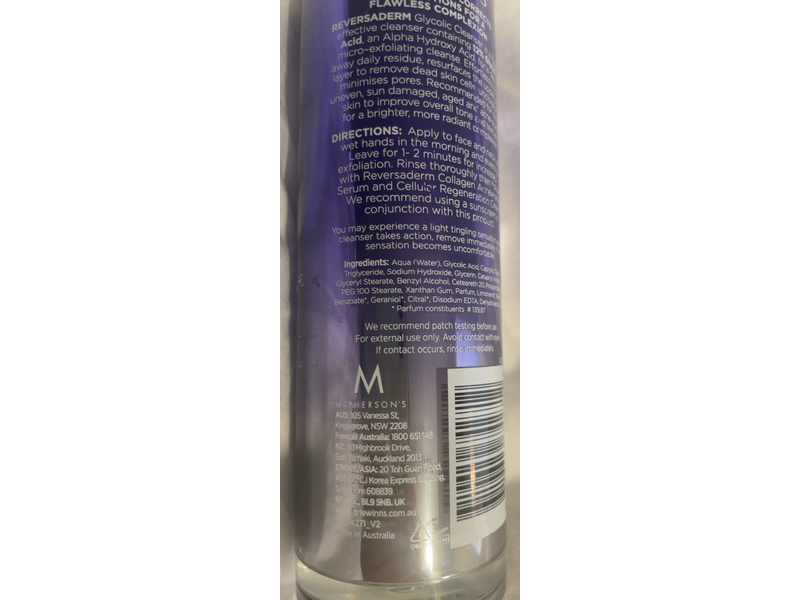 Dr. Lewinn's Reversaderm Glycolic Cleanser, Day & Night, 4 fl oz/120 mL