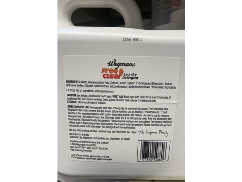 Wegmans Free & Clear Laundry Detergent, 132 Loads, 200 fl oz/5.91 L